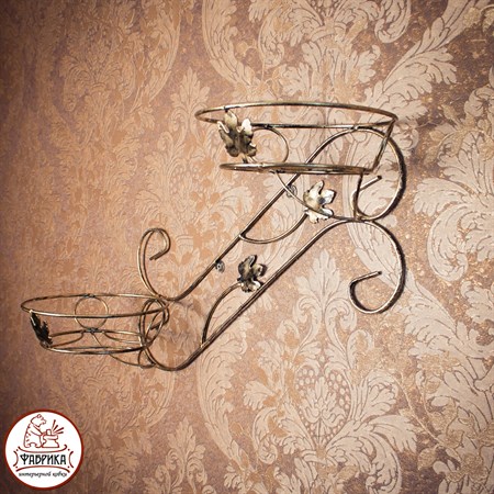 кованая подставка для цветок настенная 15-102