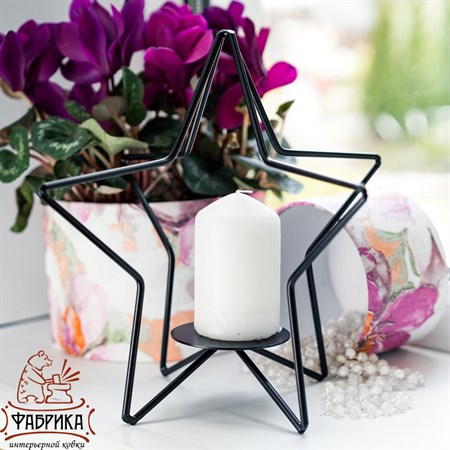 Кованый подсвечник, цвет: чёрный