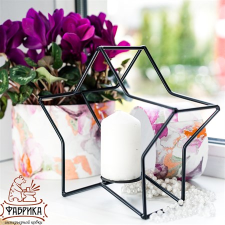 Подсвечник в стиле "Лофт", цвет: чёрный