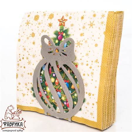 салфетница металлическая цв.серебро