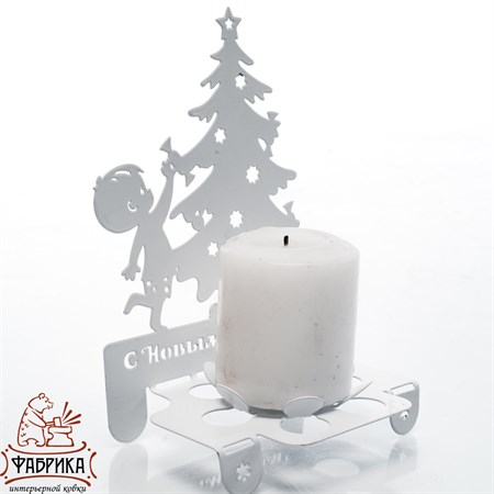 Подсвечник металлический Елочка 730-006 - фото 31353