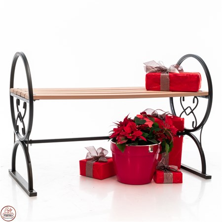 Кованая лавка с деревом 892-02R - фото 35528