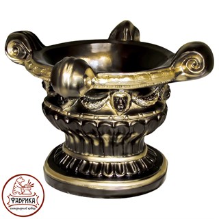 Садовый декор из полистоуна Вазон Овальный бронза F03037-BG