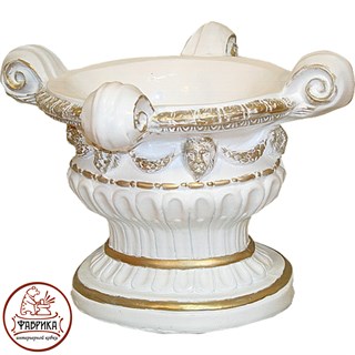 Садовый декор из полистоуна Вазон Овальный белый F03037-WG