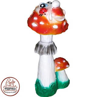 Садовая фигура из полистоуна Мухомор Прикольный  F02005