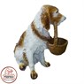 Садовая фигура из полистоуна Спаниель с корзиной F01232